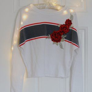 Hollister Rose Embroidered Sweater